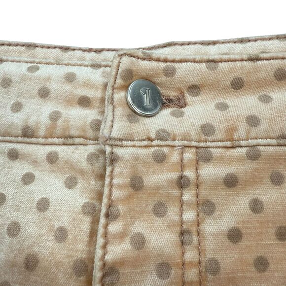 ANTHROPOLOGIE Pilcro Velvet Jeans 32P PETITE Skinny Peach Polka Dot High Rise - Picture 7 of 15
